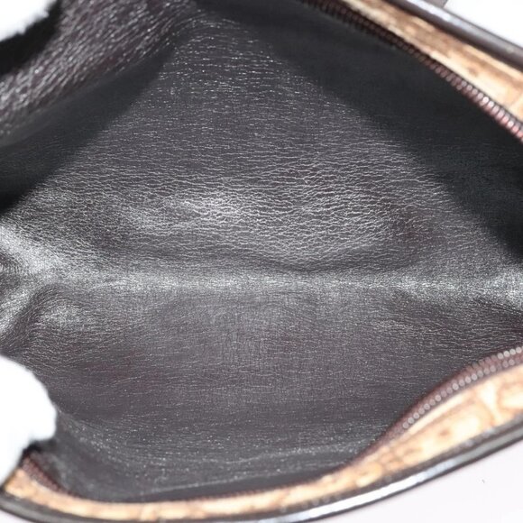 Christian Dior Trotter Canvas Shoulder Bag Brown Gold Auth 141785 - Picture 11 of 16